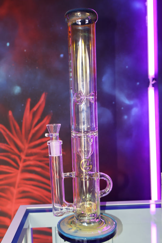 Bong de Vidrio Lotus Glass con Doble Cámara y Percolador en Panal – Edición Espacial