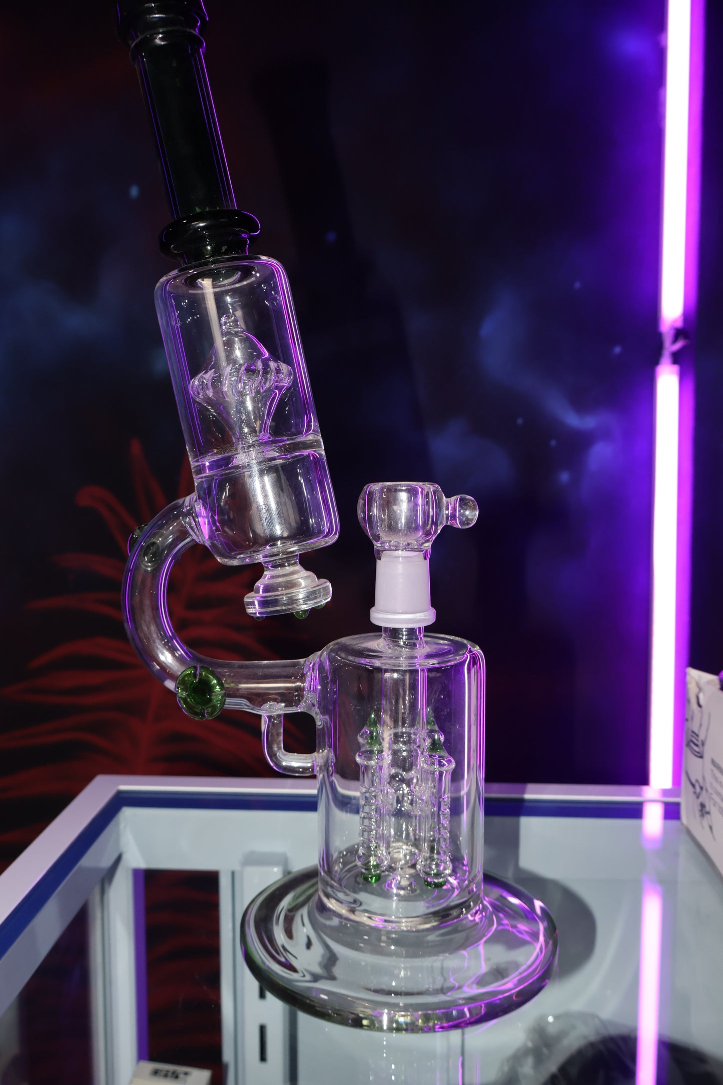Bong de Vidrio con Doble Percolador y Reciclador