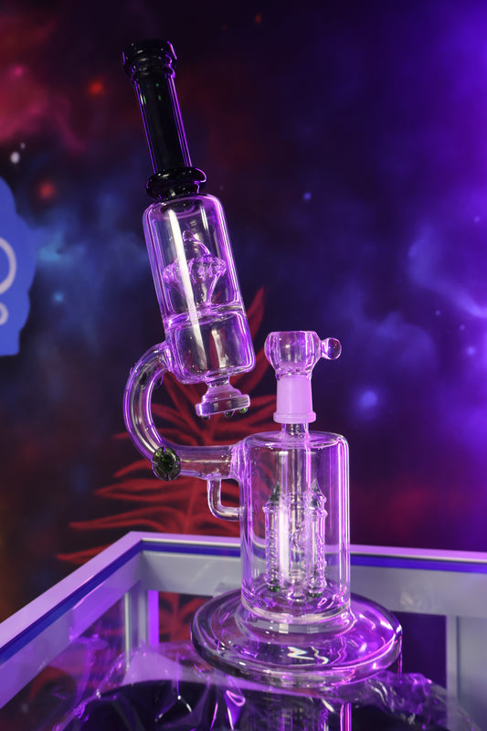 Bong de Vidrio con Doble Percolador y Reciclador