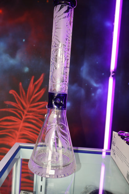 Bong de Vidrio Grabado con Diseño Tribal