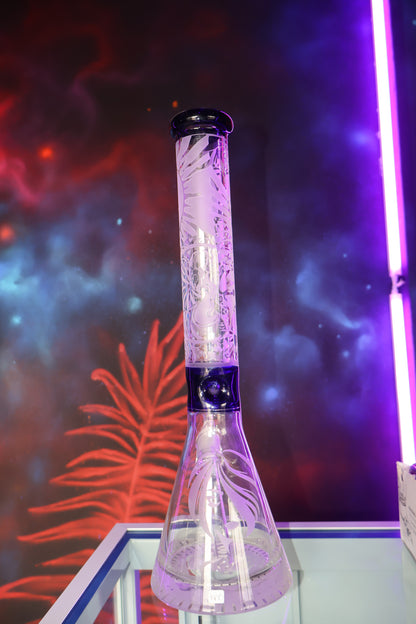 Bong de Vidrio Grabado con Diseño Tribal