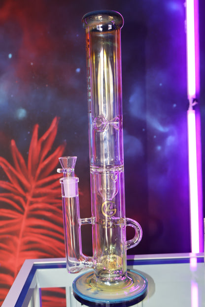 Bong de Vidrio Lotus Glass con Doble Cámara y Percolador en Panal – Edición Espacial