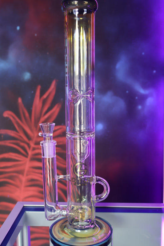 Bong de Vidrio Lotus Glass con Doble Cámara y Percolador en Panal – Edición Espacial