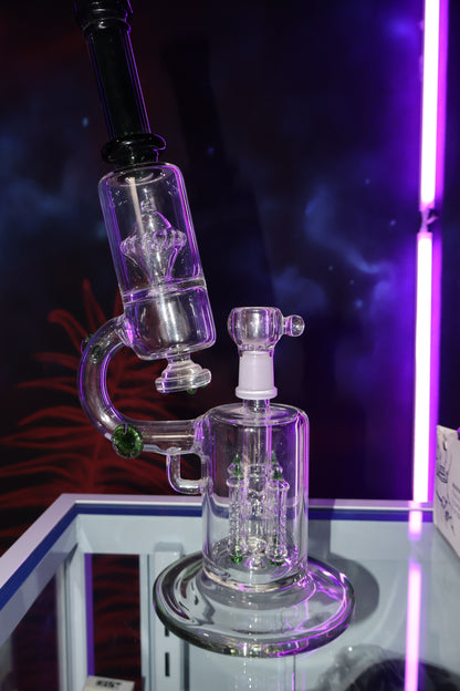 Bong de Vidrio con Doble Percolador y Reciclador