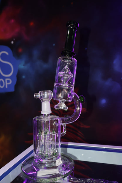 Bong de Vidrio con Doble Percolador y Reciclador