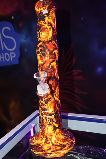 Bong de Silicona “Calaveras en Llamas”