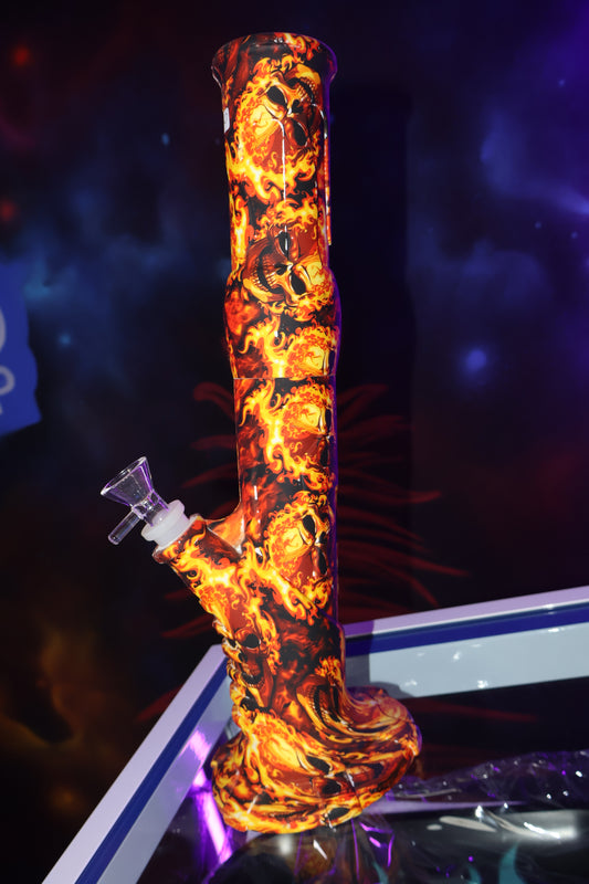 Bong de Silicona “Calaveras en Llamas”