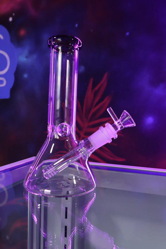 Bong de Vidrio Clásico con Base Tipo Matraz